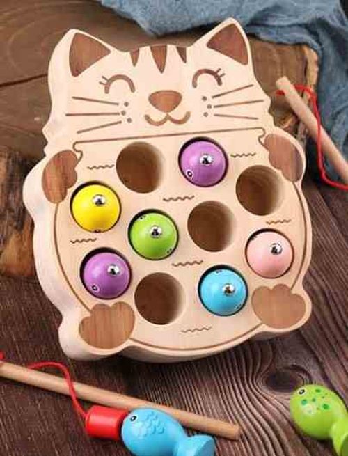 뉴자석원목낚시놀이-고양이