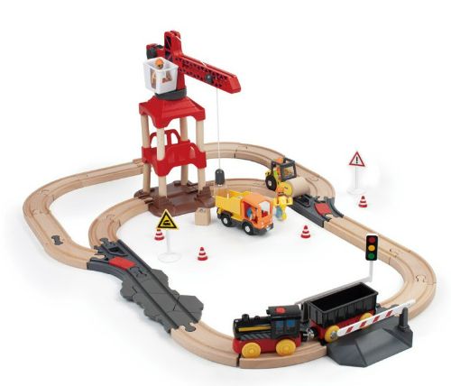 미카포트 철도건설 원목기차세트