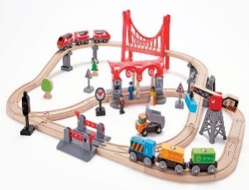 기차세트(브릿지 레일+기차+화물기차)
